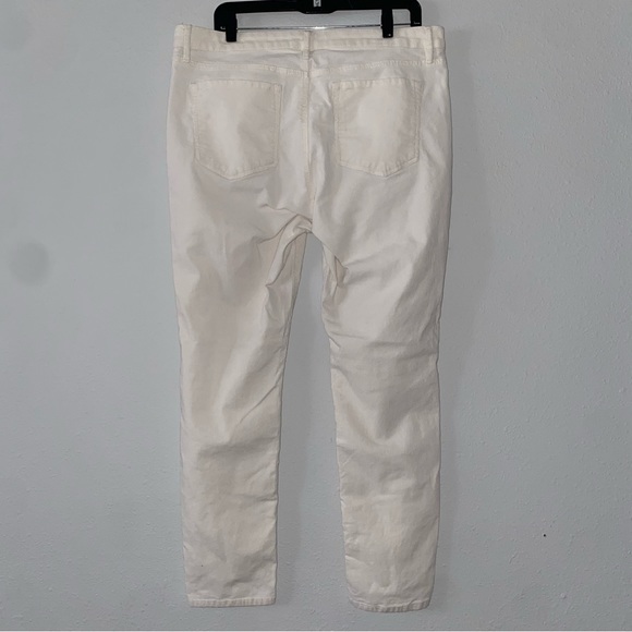 Ann Taylor LOFT Curvy Skinny corduroy cream white pants - Picture 8 of 9